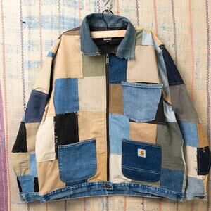 Upcycled patchwork carhartt chore jacket